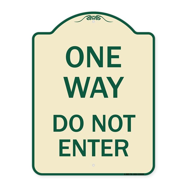 Signmission One Way Do Not Enter Heavy-Gauge Aluminum Architectural Sign, 24" H, TG-1824-23524 A-DES-TG-1824-23524 - main